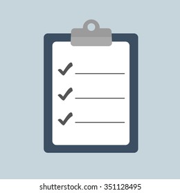 Checklist vector illustration with space for text, flat design.