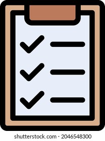 icono de color de línea vector de lista de comprobación
