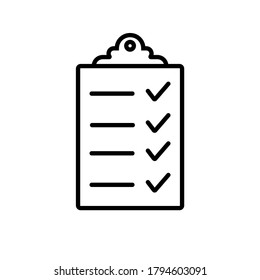 Сlipboard checklist vector line icon