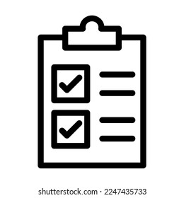 Diseño de icono de línea de vector de lista de comprobación