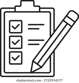 Design do ícone Linha Vetor da Lista de Verificação