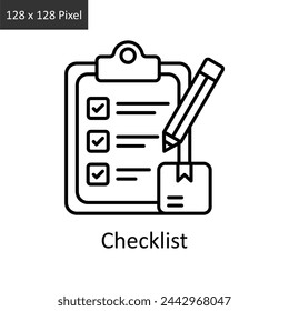 Checklist  vector outline icon design illustration. Logistics Delivery symbol on White background EPS 10 File