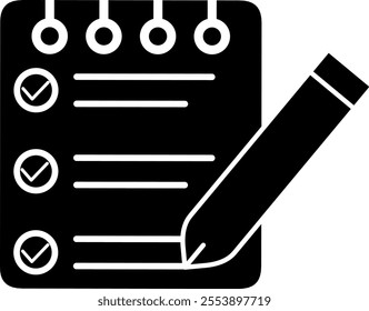 checklist vector with pencil icon