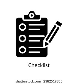 Checklist vector  Solid Design illustration. Symbol on White background EPS 10 File 