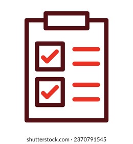Checklist Vector Thick Line Two Color Icons For Personal And Commercial Use.
