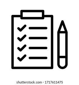 checklist vector thin line icon 