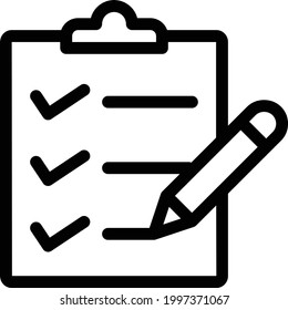 checklist vector thin line icon