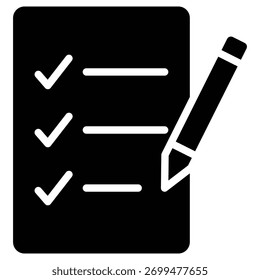Icono del Web de la lista de comprobación en negrita