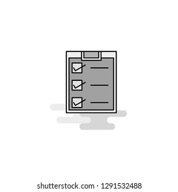 Checklist Web Icon. Flat Line Filled Gray Icon Vector