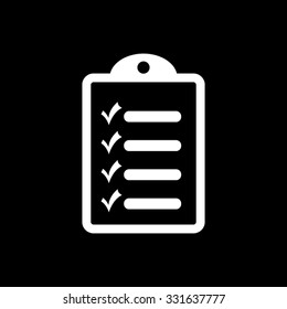 checklist - white vector icon