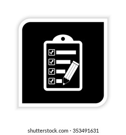 checklist -  white vector icon