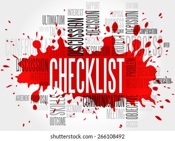 Checklist word cloud, business concept