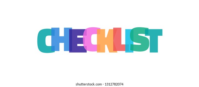 Checklist word concept. "Checklist" on white background. Use for cover, banner, blog. 