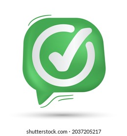 Checklist, yes, ok and vote vector in speech bubble - Modern design