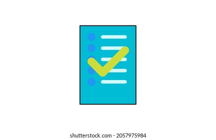 checklisted paper list business icon. Flat design vector