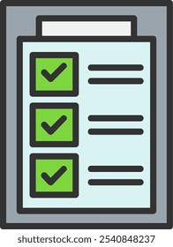 ChecklistVector Icon Outline Filled Style