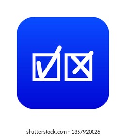 Checkmark to accept and refusal icon digital blue for any design isolated on white vector illustration