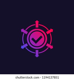 checkmark with arrows icon