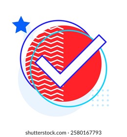 Checkmark. Business and finance icon for web, print, banner. Vector linear illustration icons infographics. 