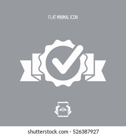 Checkmark certificate - Vector flat minimal icon