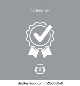 Checkmark certificate - Vector flat minimal icon