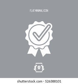 Checkmark certificate - Vector flat minimal icon