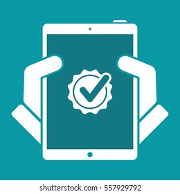 Checkmark certificate - Vector flat minimal icon