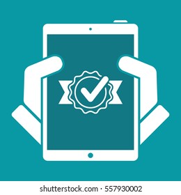 Checkmark certificate - Vector flat minimal icon