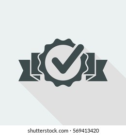 Checkmark certificate - Vector flat minimal icon