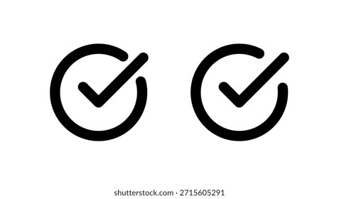 Checkmark and check mark icon set. Completed task  confirmation  Approval badge  and success symbol