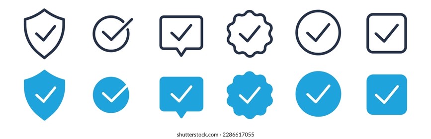 Marca de verificación, iconos de lista de verificación. Ilustración gráfica vectorial. Para diseño de sitios web, logotipo, aplicación, plantilla, ui, etc.
