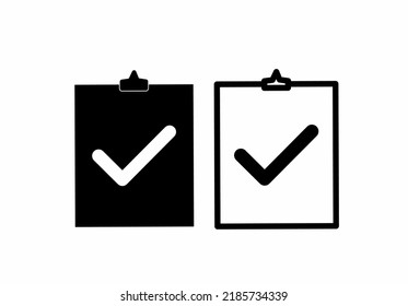 checkMark clipboard icon set isolated on white background