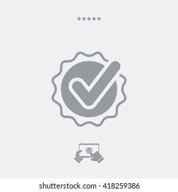 Checkmark cockade flat icon