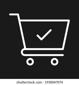 Checkmark, complete, shopping cart icon vector image. Can also be used for Web Marketing. Suitable for use on web apps, mobile apps and print media.