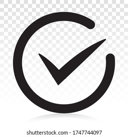 checkmark confirm or checkbox line art icon for apps and websites