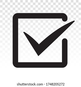 checkmark confirm or checkbox line art icon for apps and websites
