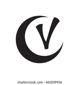 Checkmark and crescent icon in simple style isolated on white background. Click and choice symbol