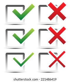 Checkmark, cross