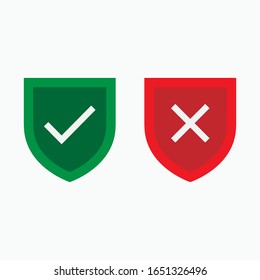 Checkmark and Cross Icon. Agree and Disagree Sign. Tick & Cross Symbol.