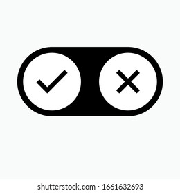 Checkmark and Cross Icon. Agree and Disagree Sign. Tick & Cross Symbol. Presented in Glyph Style.