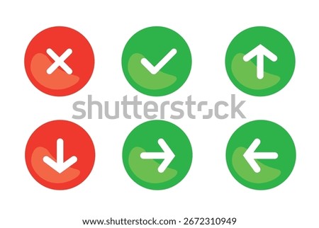 Checkmark and Cross Icon Pack, Arrow and Sign Vector Symbols