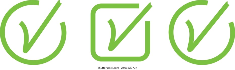 Checkmark cross icon Checkmark icon set. A check mark icon indicates that the task, Vector illustration isolated on white background
