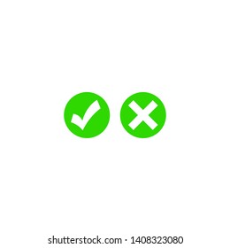 checkmark and cross icon. Vector web design
