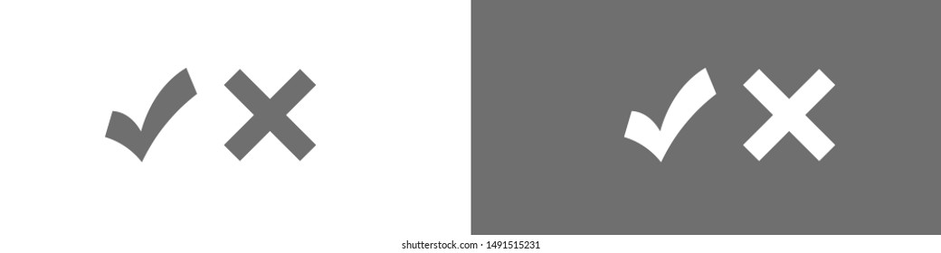 checkmark and cross icon. Vector web design