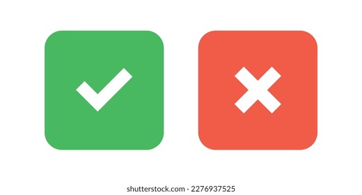 Checkmark and cross icons. Editable stroke. Vector graphic illustration. For website design, logo, app, template, ui, etc.	