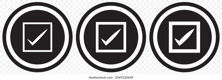 Checkmark cross on white background. Isolated vector sign symbol. Checkmark icon set. Checkmark right symbol tick sign. Flat vector icon. Test question. EPS 10. 