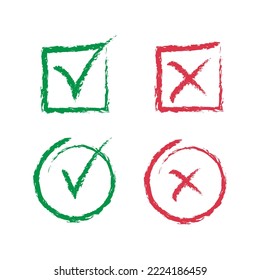 Checkmark and crossmark icon brush