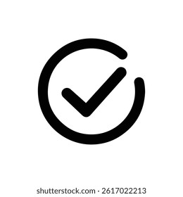 Checkmark Done Icon with Thick Check Inside Circle