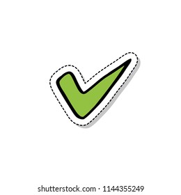 checkmark doodle sticker icon