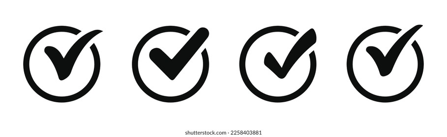Checkmark graphic icons vector set 